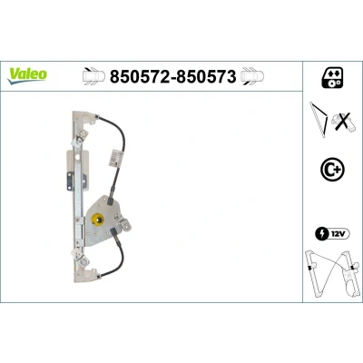 Imagen de Valeo Elevalunas Atrás izquierda eléctrico sin electromotor con función de confort 850572 FORD: Focus Mk1 Hatchback, Berlina