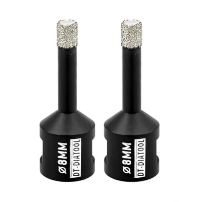 Imagen de DT DIATOOL Broca de Diamante 2 Piezas 8mm para Perforación en Seco Azulejo Porcelana Mármol Cerámica Granito