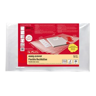 Imagen de Herlitz 50014750 Funda para libros escolares (5 unidades), transparente