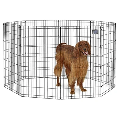 Imagen de MidWest Homes for Pets modelo 550 42 Parque o corralito para perros sin puerta, 60,96 x 106,68 cm, con revestimiento en negro