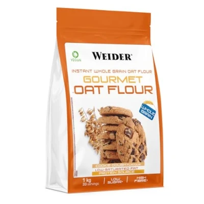 Imagen de Weider Oat Gourmet. Harina de Avena Integral. Fuente proteína con bajo contenido en azúcares. Sabor Cookie (1 kg)
