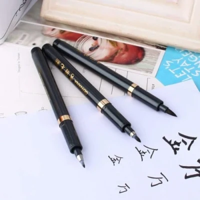 Imagen de Shodo Bolígrafo de tinta 3 tamaños para caligrafía japonesa y china principiantes, escritura, letras, firmas, ilustraciones, diseño (paquete unidades)