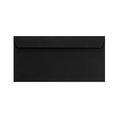 Imagen de Netuno 100 sobres largos de color negro DIN DL 110x220mm 121g Design solapa autoadhesiva recta sin ventana imprimibles para invitaciones boda Navidad tarjetas cartas dinero facturas folletos escuela