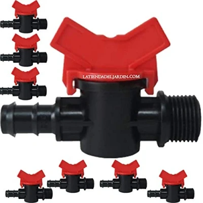 Imagen de Suinga 25 x LLAVE GOTEO 16MM 1/2&quot;. Válvula de paso para riego por goteo, negro