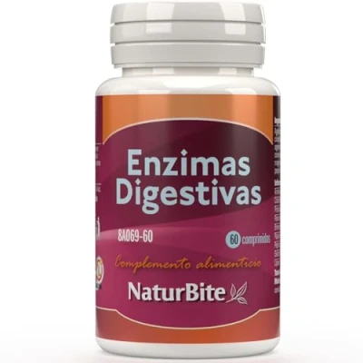 Imagen de Naturbite Enzimas Digestivas, 60 comprimidos Mejora del proceso digestivo facilitando la descomposición y absorción de los nutrientes alimentos
