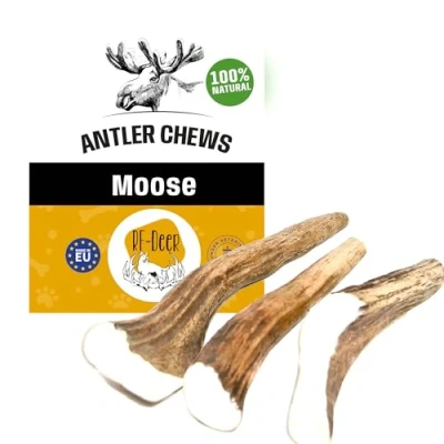 Imagen de RF Deer Asta de Alce para Perro Talla XXL (220 280 g) Juguete Que Anda y Ladra Mordedores Huesos allá Perros, Grandes Pequeños Versión Hard 18 21 cm