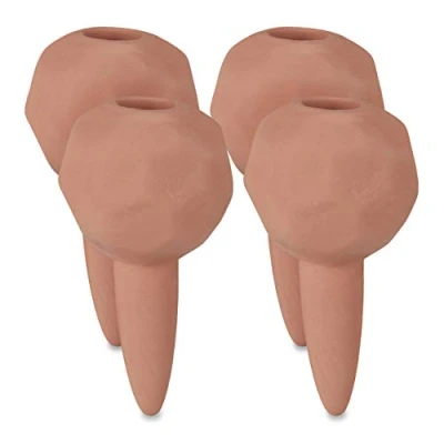 Imagen de Relaxdays Bolas de Riego Arcilla, Pack 4, Globos 6 cm Diámetro, Cerámica, Sistema por Goteo, Terracota