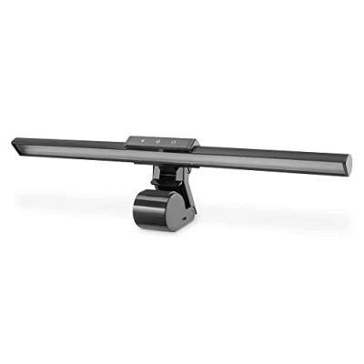 Imagen de DIGITUS Lámpara LED para monitor con soporte de pinza Regulable 5 niveles luminosidad Temperatura color ajustable 250 lúmenes escritorio pantalla Negro