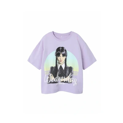 Imagen de Name it Wednesday Camiseta estampada para niños, Talla: 7 8a, Orchid bloom