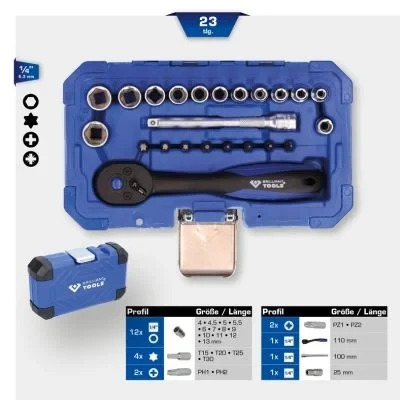 Imagen de KS TOOLS BT020023 Juego de tubos 1/4 cuadrado
