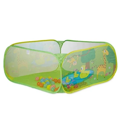 Imagen de Relaxdays Piscina Bebés con 50 Bolas, Pop Up, A partir de 6 Meses, Poliéster, x 110 cm, Verde, color (10022475) , color/modelo surtido