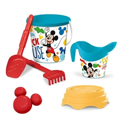Imagen de Mondo Toys BUCKET SET + WATER CAN MICKEY Juego de cubo arena ø17 cm con jarra agua playa (6 piezas) para niños a partir 3 años 18535
