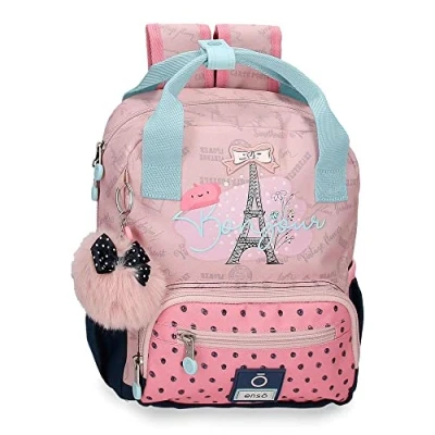 Imagen de Enso Bonjour Mochila Preescolar Adaptable a Carro Rosa 23x28x10 cms Poliéster 6,44L