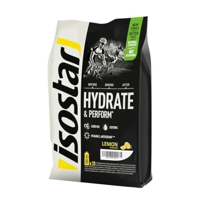 Imagen de Isostar Hydrate &amp; Perform, 800 g de Bebida Electrolítica Isotónica, Solución para Opimizar el Rendimiento Deportivo, Sabor Limón, 20 raciones
