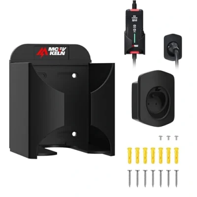 Imagen de MCEVKELN Soporte de Pared para Cable Carga Tipo 2 y Cargador EV Set Coche Eléctrico, ABS Material, Accesorios Estación Carga, Varios Tamaños Max 13 * 8.5cm