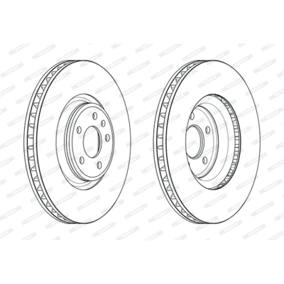 Imagen de FERODO DDF2598C 1 Disco de freno 349 34 5 112 ventilado revestido sin tornillos AUDI: Q7, A4 B9 Avant, Berlina, VOLKSWAGEN: Touareg III