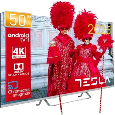 Imagen de TV LED 50&quot; Tesla 50E635SUS, UHD 4K, ARM cortex quad core A53 @ 1500MHz, Smart TV, DVB T2, Plata