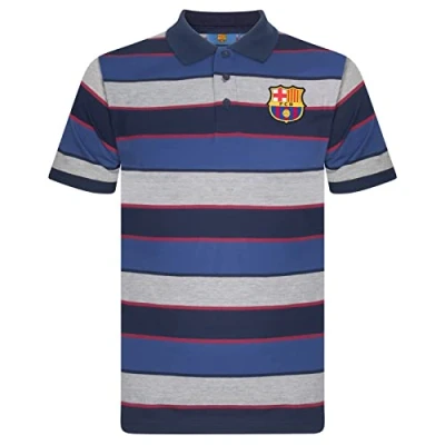 Imagen de FC Barcelona Polo Oficial para Hombre A Rayas Azul XXL
