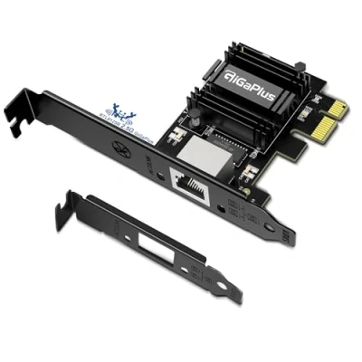 Imagen de Tarjeta de Red PCIe 2,5 GB, Adaptador Interfaz Ethernet GiGaPlus 2500 Mbps, con Realtek RTL8125B, Wake on LAN, Compatible Nic G SO Windows/Linux/Mac