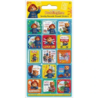 Imagen de Paper Projects 01.70.12.049 Adventures of Paddington Sparkly Reward Stickers Producto oficial Reutilizables en superficies no porosas, 19,5 cm x 9,5