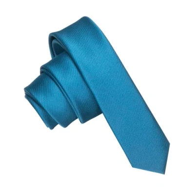 Imagen de JEMYGINS Corbata de Hombre Ajustada Color Sólido a Rayas Diagonales 4 cm Ancho Azul acero