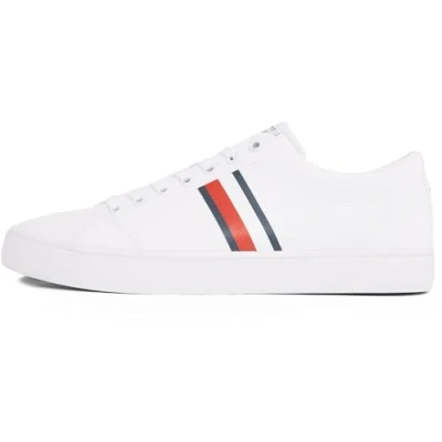 Imagen de TOMMY HILFIGER TH HI Vulc Low Core Stripes Mesh FM0FM05393, Parte Superior Baja Hombre, White (White), 40 EU