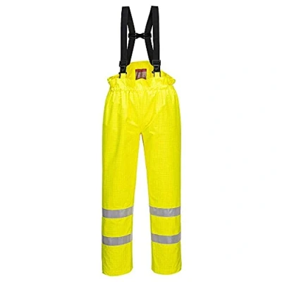 Imagen de Portwest Pantalón De Alta Visibilidad, Ignífugo Y Antiestático Bizflame Rain Sin Forro, Tamaño: 4XL, Color: Amarillo, S780YER4XL