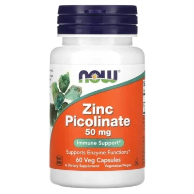 Imagen de Now Foods ZINC PICOLINATE 50 mg Apoya el sistema inmunológico y la salud de piel 60 Cápsulas Vegetales