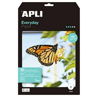 Imagen de APLI 12080 Everday Papel FOTOGRÁFICO 20 Hojas A4 180G Brillante
