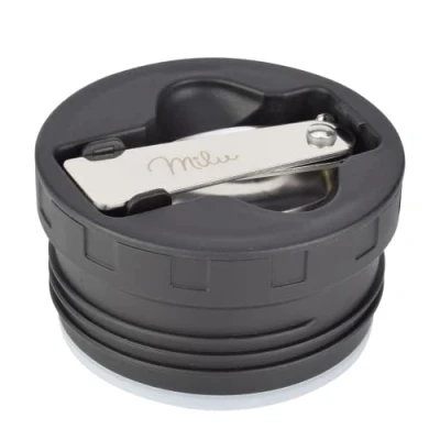 Imagen de Milu Tapa de repuesto contenedor térmico 450ml 650ml 800ml Pieza interior color negro incl. sello y cuchara Libre BPA