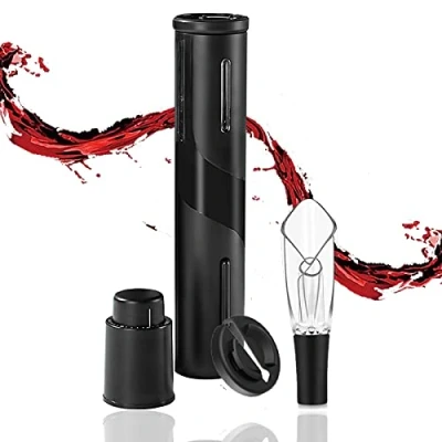 Imagen de IraXpro Sacacorchos Electrico,Sacacorchos Profesional,Sacacorchos Vino,Abridor de Vino Electrico,Juego Abridor Botellas Eléctrico 4 en 1con Cortacápsulas,Vertedor,Tapón Vacío