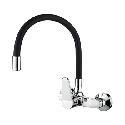 Imagen de Ibergrif M16559 2 Griferia de Cocina Pared, Grifo para Fregadero Monomando, Negro