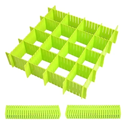 Imagen de DODUOS 16pcs Organizador de Cajones Ajustable,Divisor Cajón DIY,Separadores Cajones,Separador Armario Divisores para Ropa Interior, Sujetador, Calcetines Y Accesorios,Verde