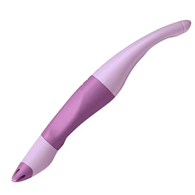 Imagen de STABILO bolígrafo ergonómico para diestros, Easyoriginal Pastel en brillo de Lila, individual, color azul (borrable), incluye cartucho