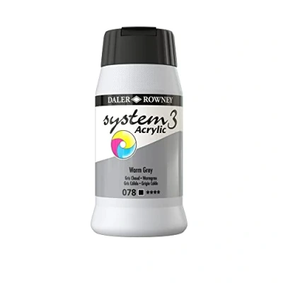 Imagen de Daler Rowney System 3 Pintura acrílica (Bote de 75 ml, 150 ml y 500 ml), Color Gris,