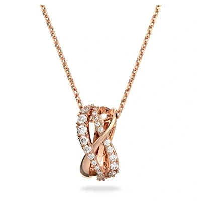 Imagen de Swarovski Collar Twist para Mujer, Cristales Blancos, Baño Tono Oro Rosa, Colección de