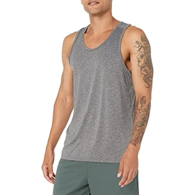 Imagen de Amazon Essentials Camiseta Técnica Elastizada de Tirantes Hombre, Negro Mezcla, S