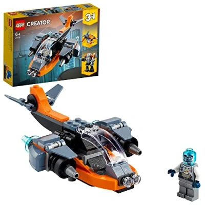 Imagen de LEGO 31111 Creator 3en1 Ciberdron, Cibermech o Moto, Juguete de Construcción con Mini Figura Robot para Niños +6 Años