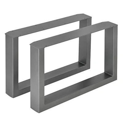Imagen de [en.casa] 2 x Conjunto de Patas Mesa Centro Armazón Auxiliar con protección para Suelo Acero 64 40 cm Gris