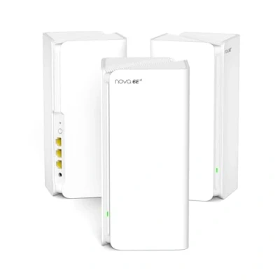 Imagen de Tenda Nova MX21 Pro AXE5700 Juego de 3 x Tribanda Mesh Wi Fi 6E Sistemas para Toda la Casa, 6 hasta 360㎡(4200ft²), 9 Puertos Gigabit, 200 Dispositivos Conectados, un Clic