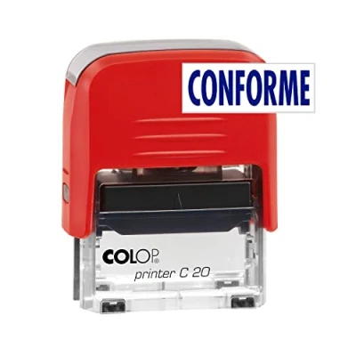 Imagen de COLOP Sello para Oficina, Empresas y Comercios con Texto CONFORME Tamaño de Impresión 14 x 38 cm Incluye Una Almohadilla Tinta E/20 en Color Azul