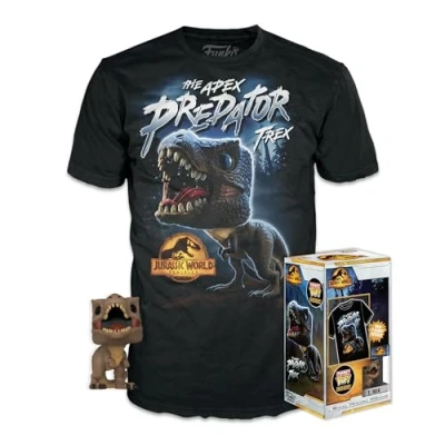 Imagen de Funko Pocket Pop! &amp; tee: Arcadia Trex Extra Large XL Jurassic World Camiseta, Franela Ropa con Minifigura de Vinilo Coleccionable Idea Regalo Juguetes y Camiseta Manga Corta
