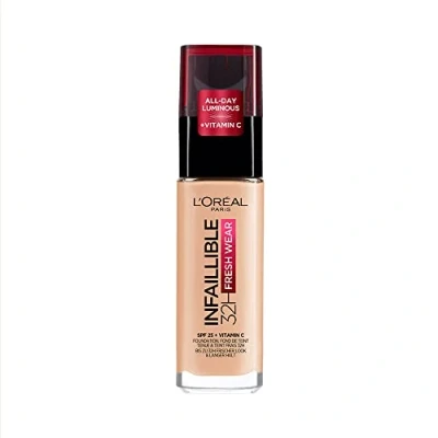 Imagen de L&#039;Oreal Paris Make up Designer Infalible 24H Fresh Wear Base de Maquillaje Para Pieles Medio Claras, Tono 180 Rose Sand, 30 ml (Paquete 1)