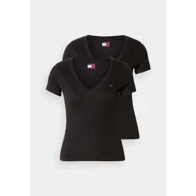 Imagen de Tommy Jeans V NECK TEE 2 PACK Camiseta básica, Mujer, Talla: 34, Black