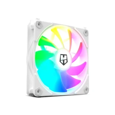 Imagen de NOX XTREME PRODUCTS Hummer EASY LINK WHITE Ventilador 120mm, LED ARGB, PMW ultrasilencioso, 9 aspas, sin cables, 4 pads goma antivibración, velocidad hasta 1500RPM, color blanco