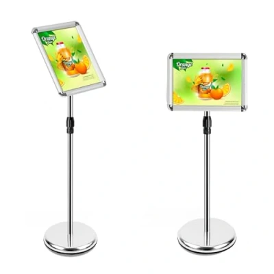 Imagen de Mutualsign Soporte ajustable para carteles de pantalla Broche Anuncio la muestra bodas / Show Display Tamaño A4 (Plata A4)