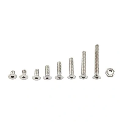 Imagen de 300pcs Tornillos hexagonales de Acero Inoxidable M2.5 con surtido tuercas hexagonales(Cabeza hexagonal avellanada) Cabeza del Casquillo Hex