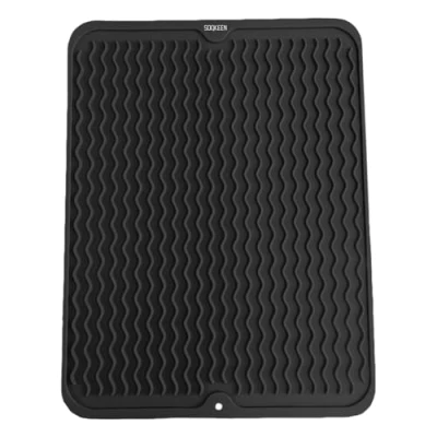 Imagen de SOQKEEN Alfombrilla Escurreplatos de Silicona, 40 x 30 cm Fregadero Cocina Plegable Soportes para Platos, Antideslizante, Resistencia a Altas Temperaturas, Secar Platos