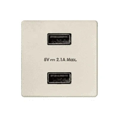 Imagen de Simon Toma cargador USB doble 5V 2.1A, 1 x 5,5 centímetros, color marfil (referencia: 2701096 031), estándar