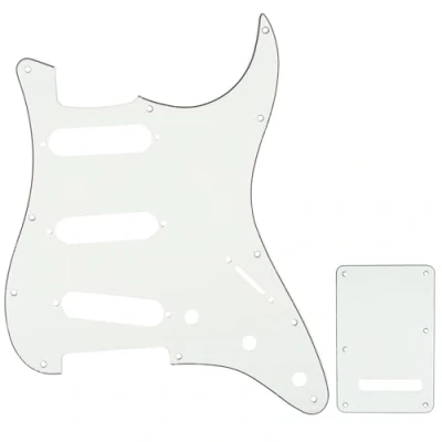 Imagen de Musiclily SSS Set de Golpeador y Placa Trasera ST Strat para Guitarra Eléctrica Fender USA/México Standard Stratocaster Estilo Moderno, 3 capas Pergamino